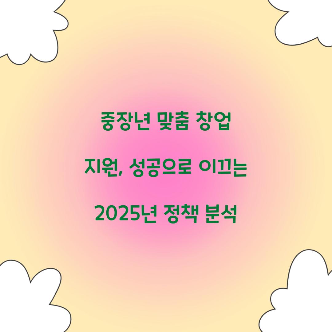 중장년 맞춤 창업 지원