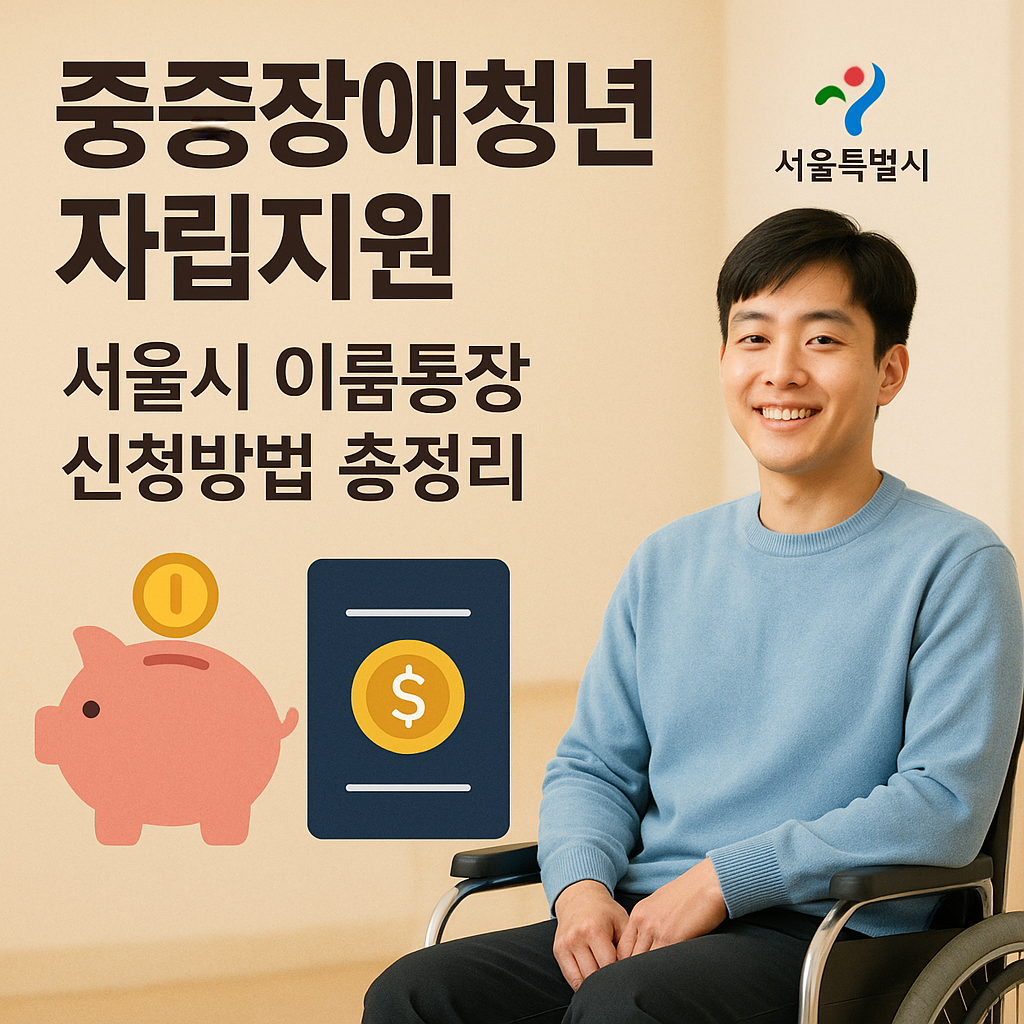 중증장애청년 자립 돕는 서울시 중증장애청년 이룸통장: 신청 방법부터 조건까지