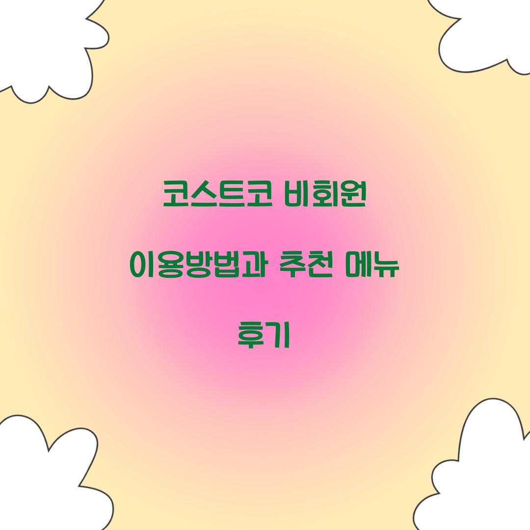 코스트코 비회원 이용방법