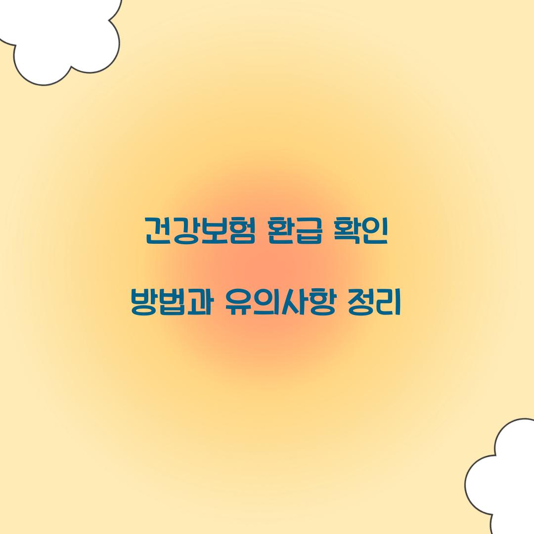 건강보험 환급