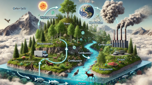 탄소 순환 과정을 묘사함