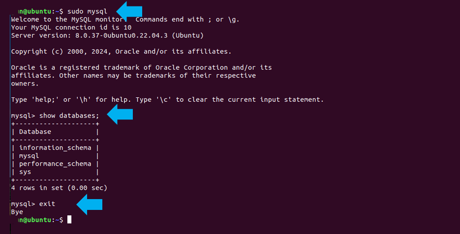 database 명령어를 확인.