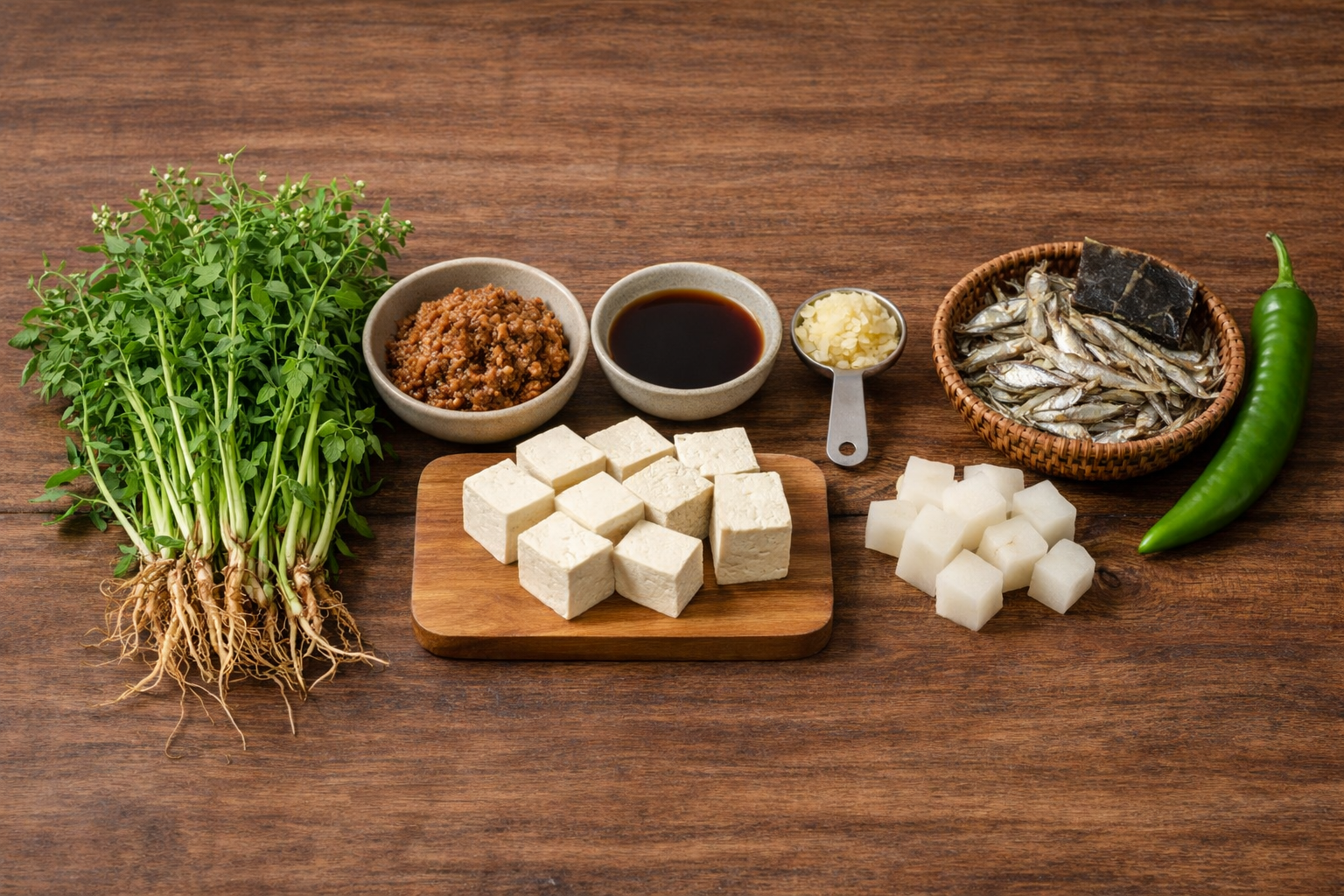 냉이된장국 재료