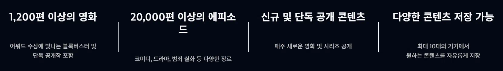 디즈니플러스의 다양한 컨텐츠를 보여주고있는 모습