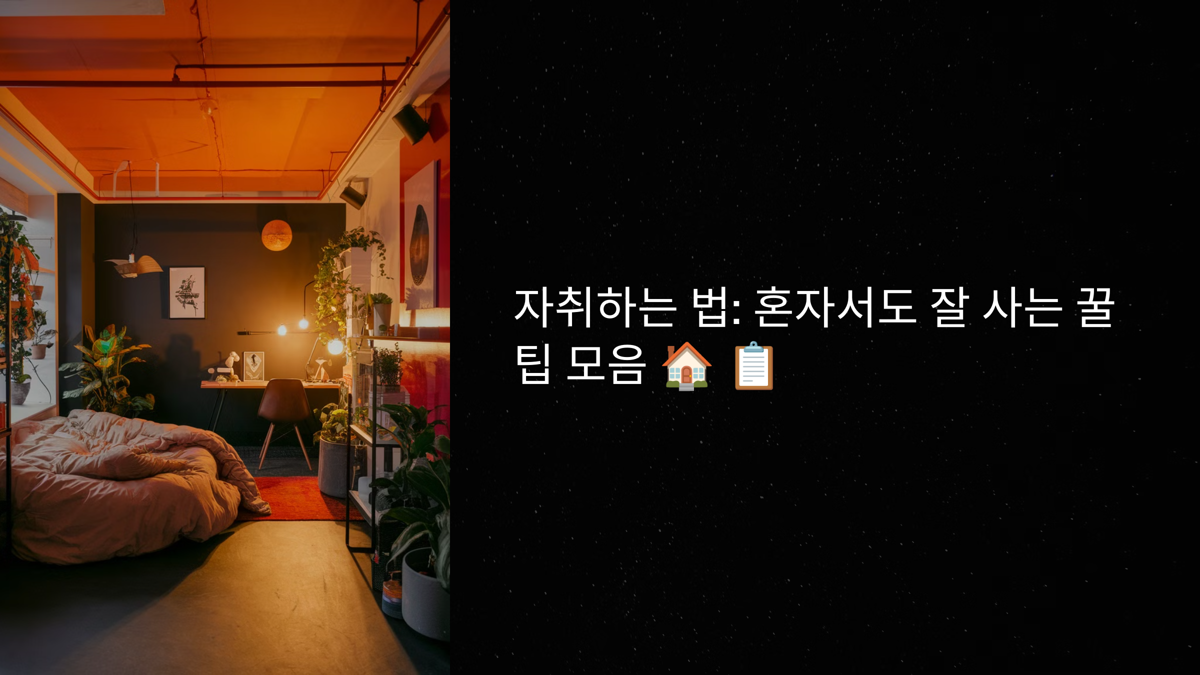 자취하는 법: 혼자서도 잘 사는 꿀팁 모음 🏠