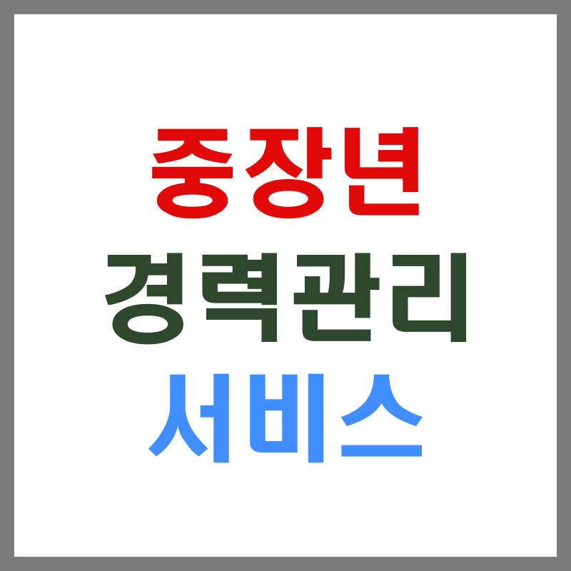 중장년 경력관리 커리어 플래닝 서비스