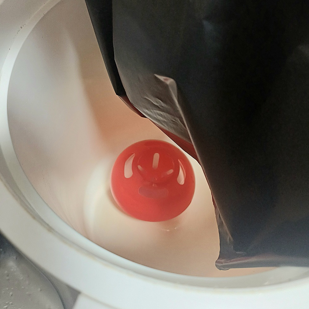 음식물 쓰레기통 바닥에 다이소 초파리 트랩을 넣어 관리하는 모습