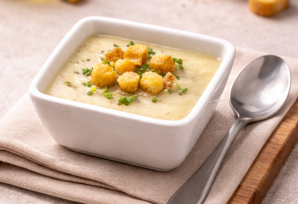 크루통이 올라간 스프