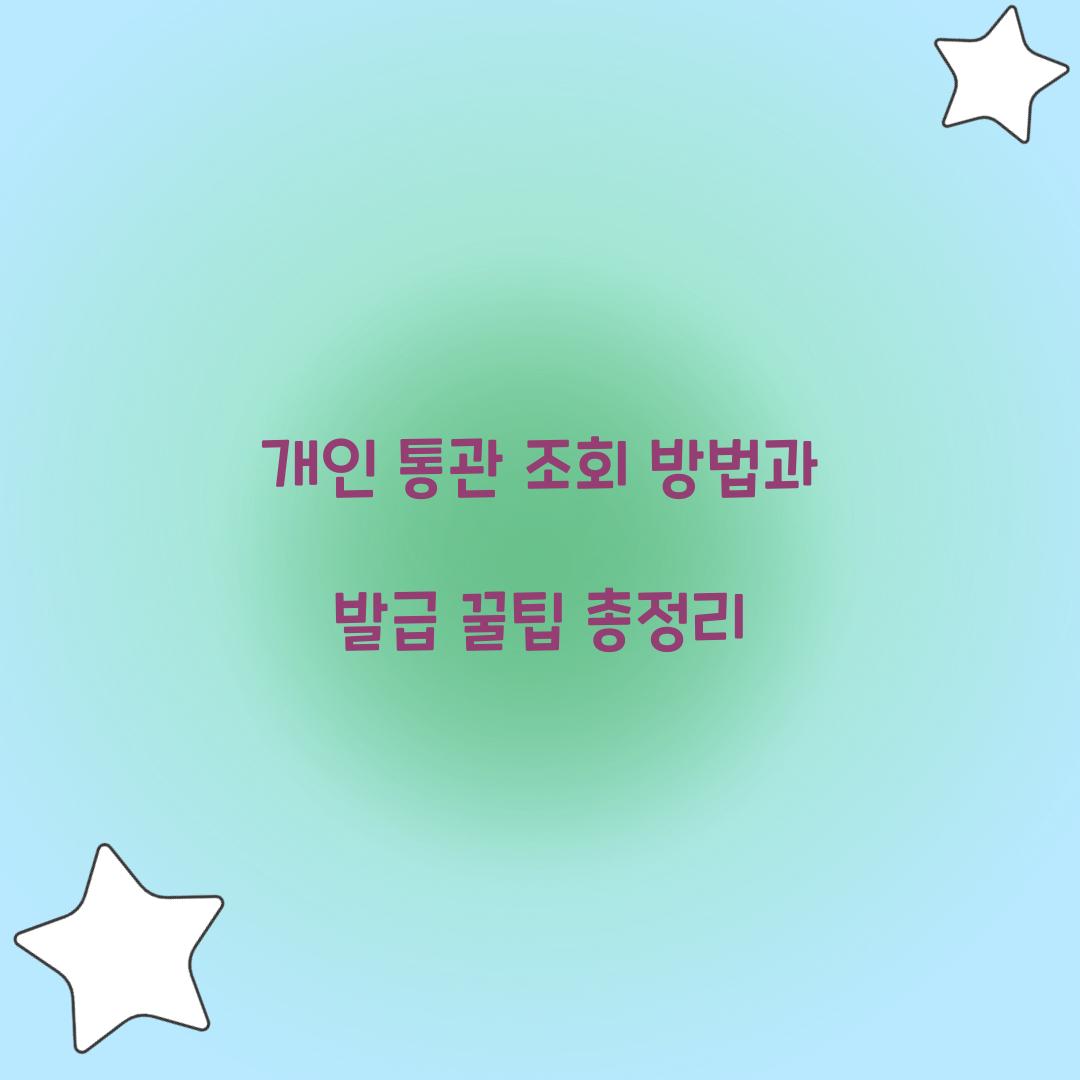 개인 통관 조회