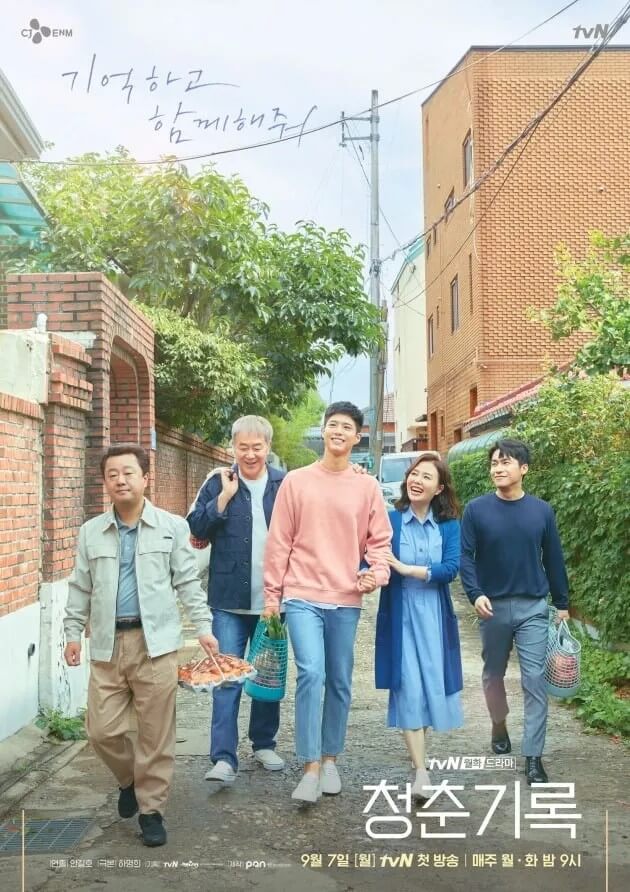 박보검&amp;#44; 박소담&amp;#44; 변우석의 청춘기록의 홍보 포스터1입니다.