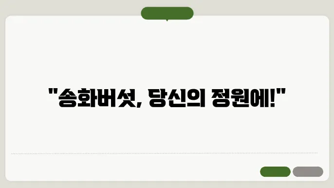 송화버섯 재배 환경