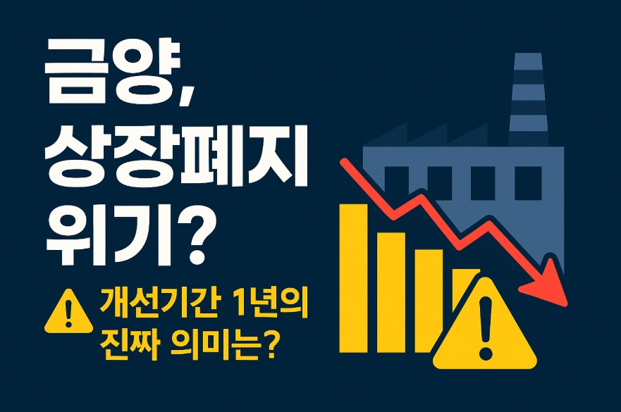 금양 상장폐지 위기인가? ❘ 상장폐지 개선기간 분석글에 대한 썸네일 이미지입니다.