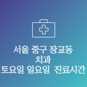 서울 중구 장교동 치과 주말 토요일 일요일 문여는 병원 진료시간