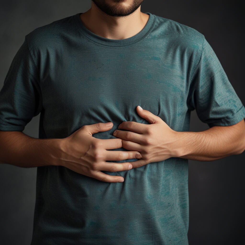 위장에-문제가-있는-남성