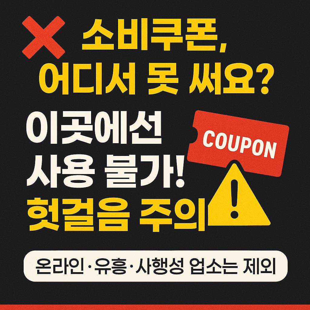 민생회복 소비쿠폰, 못 쓰는 곳 꼭 확인!! 사진