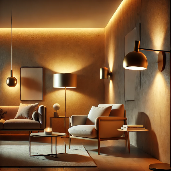 간접 조명(스탠드 및 벽 조명)