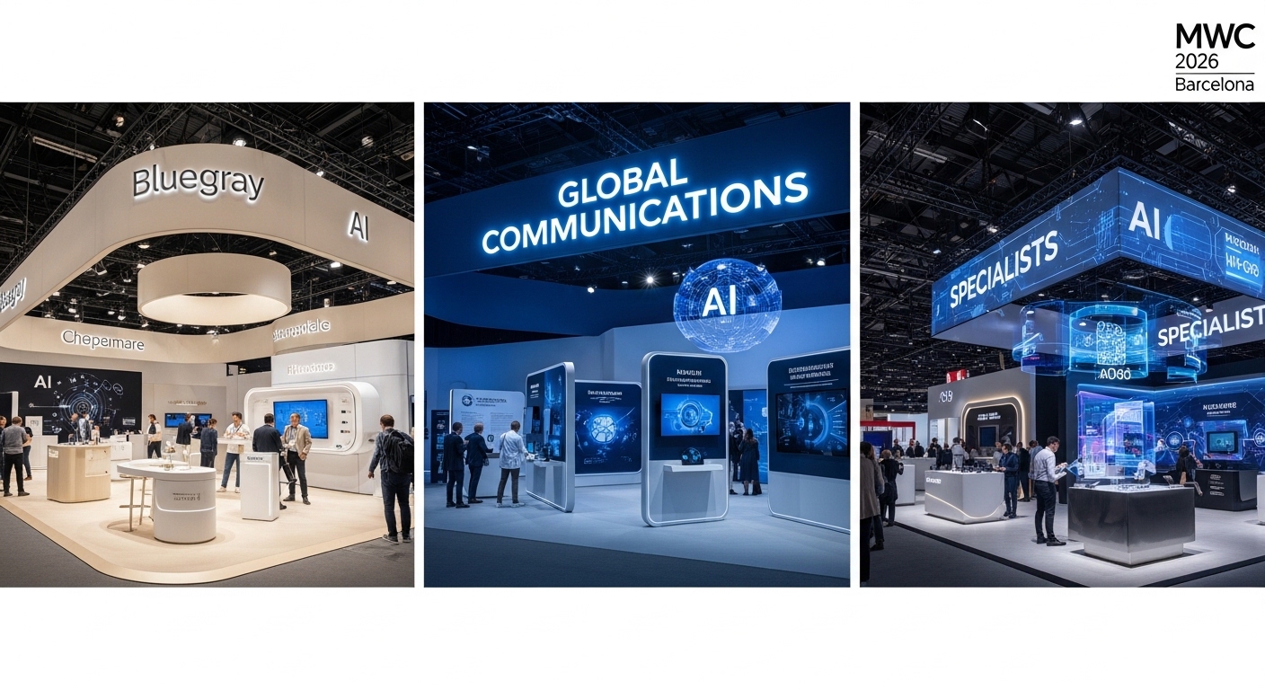 MWC 2026 바르셀로나 이통3사 AI 기업 전시 부스 글로벌 통신 블루그레이 차분 전문
