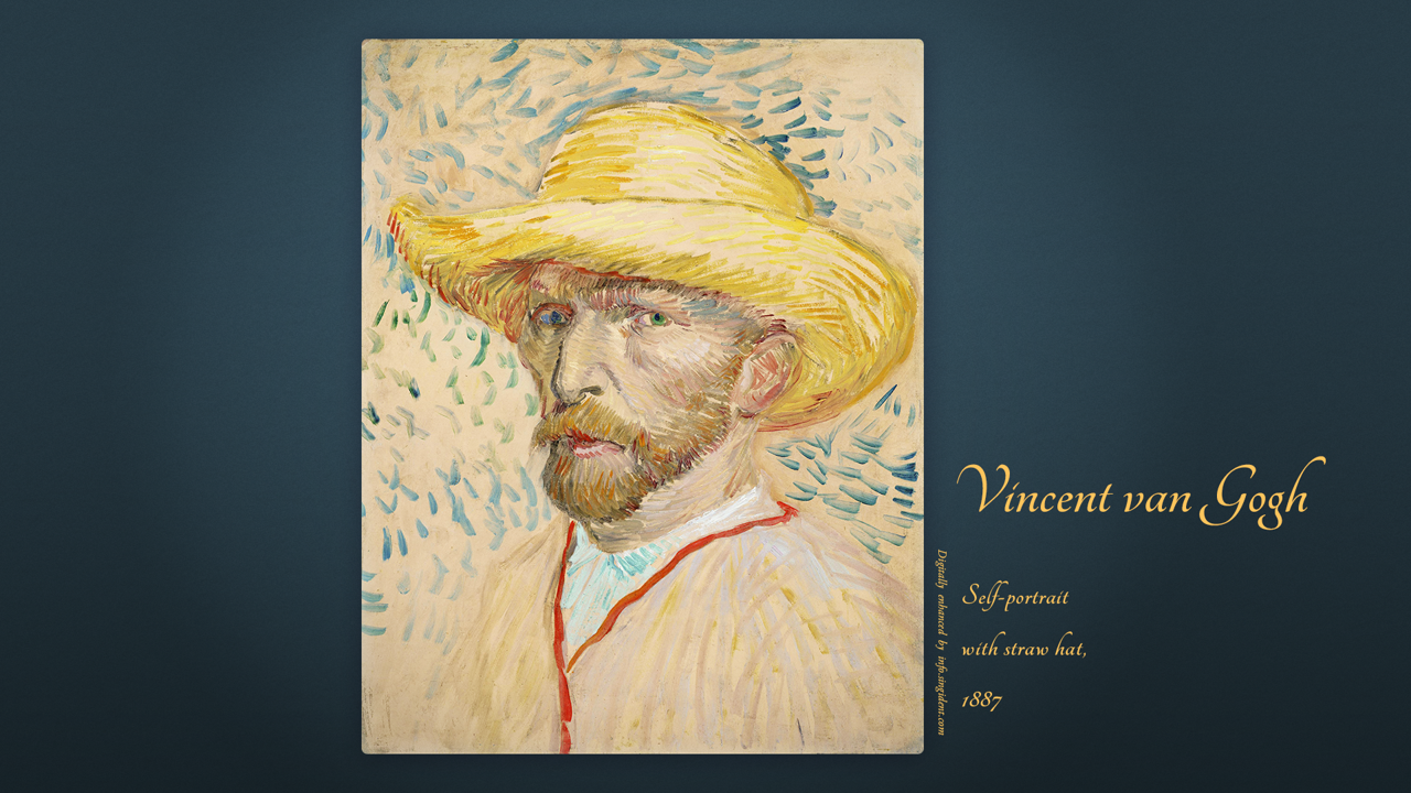 06 밀짚 모자를 쓴 자화상, F469 C - Vincent van Gogh 반고흐 자화상