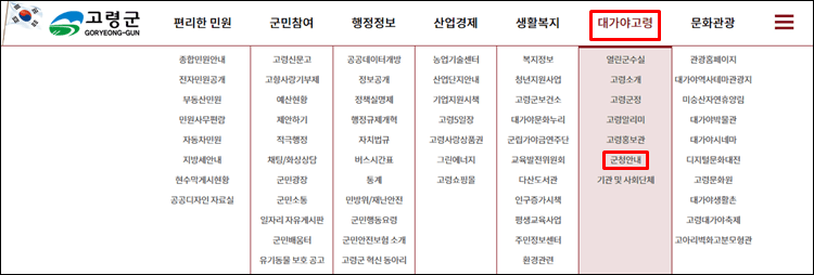 고령군청-홈페이지