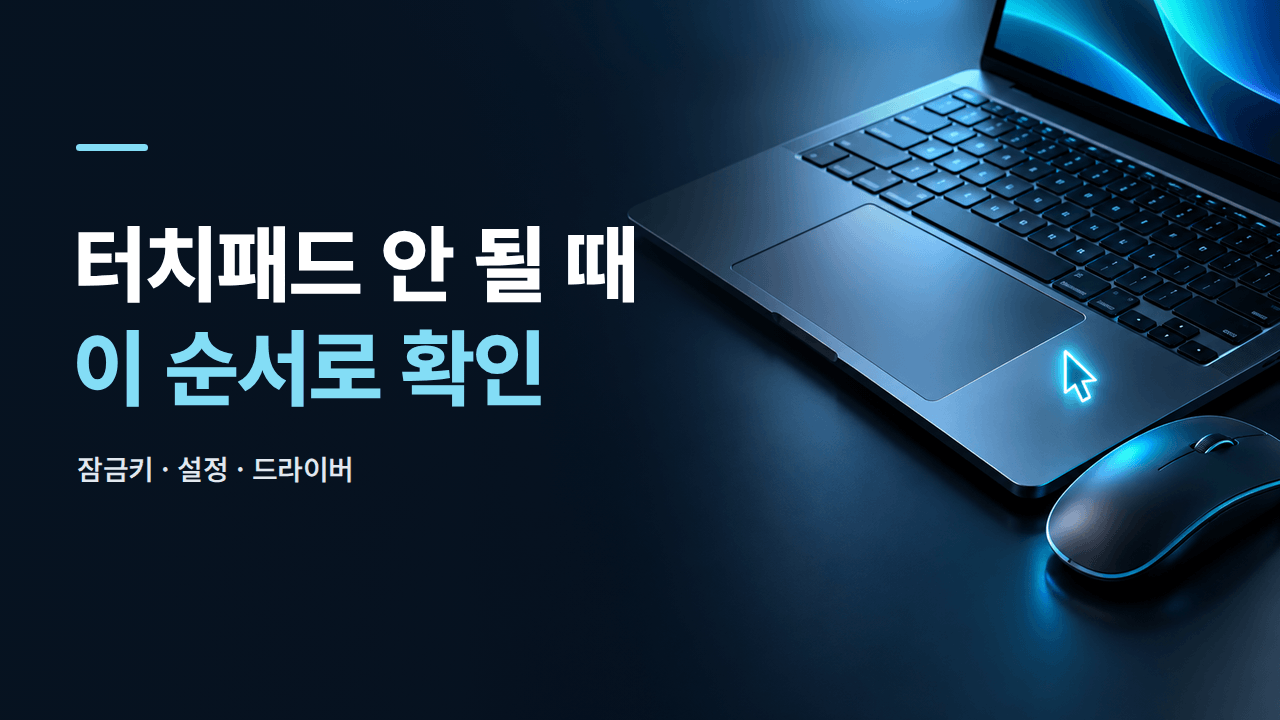 노트북 터치패드 안 될 때 ❘ 잠금키&middot;Windows 설정&middot;드라이버 점검