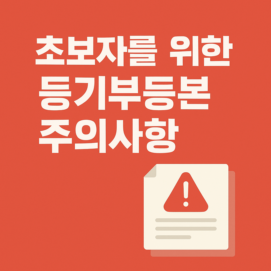 등기부등본 주의사항