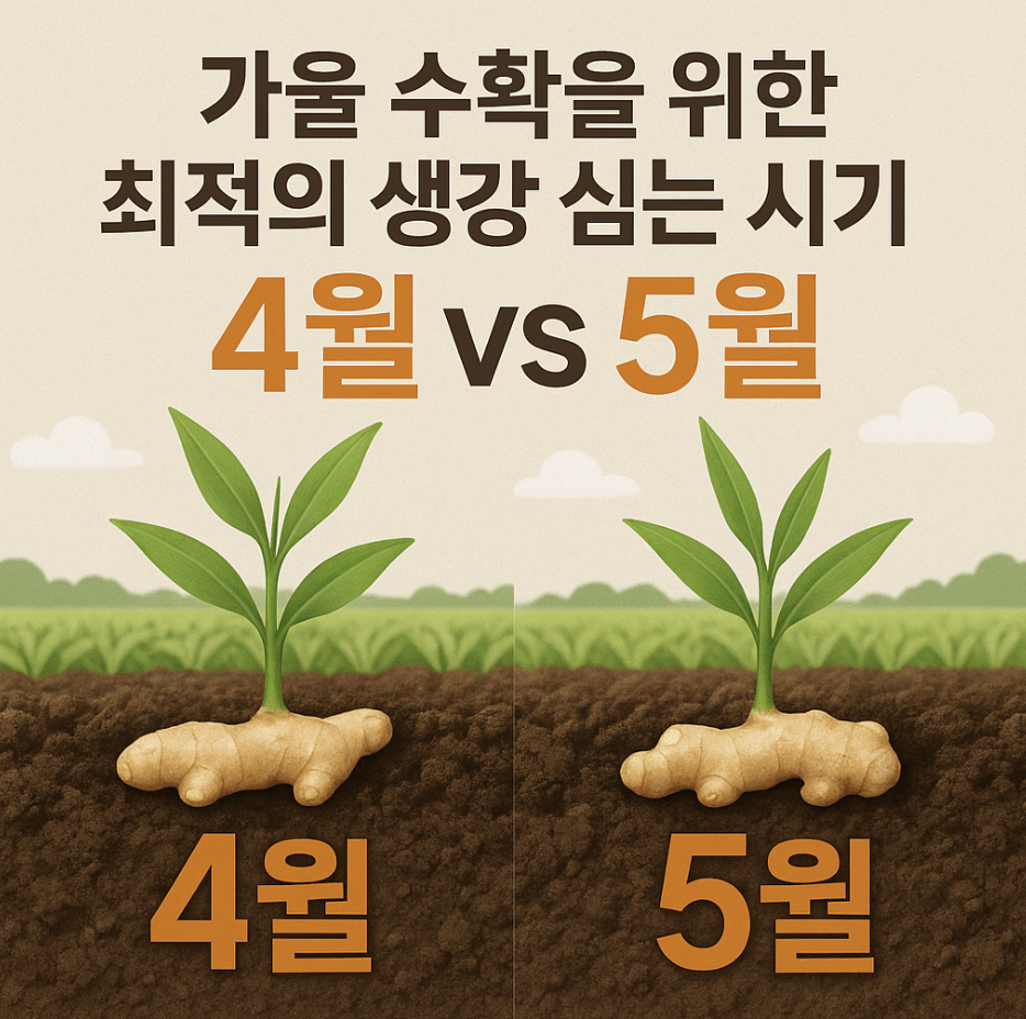 가을 수확을 위한 최적의 생강심는시기 (4월 vs 5월)