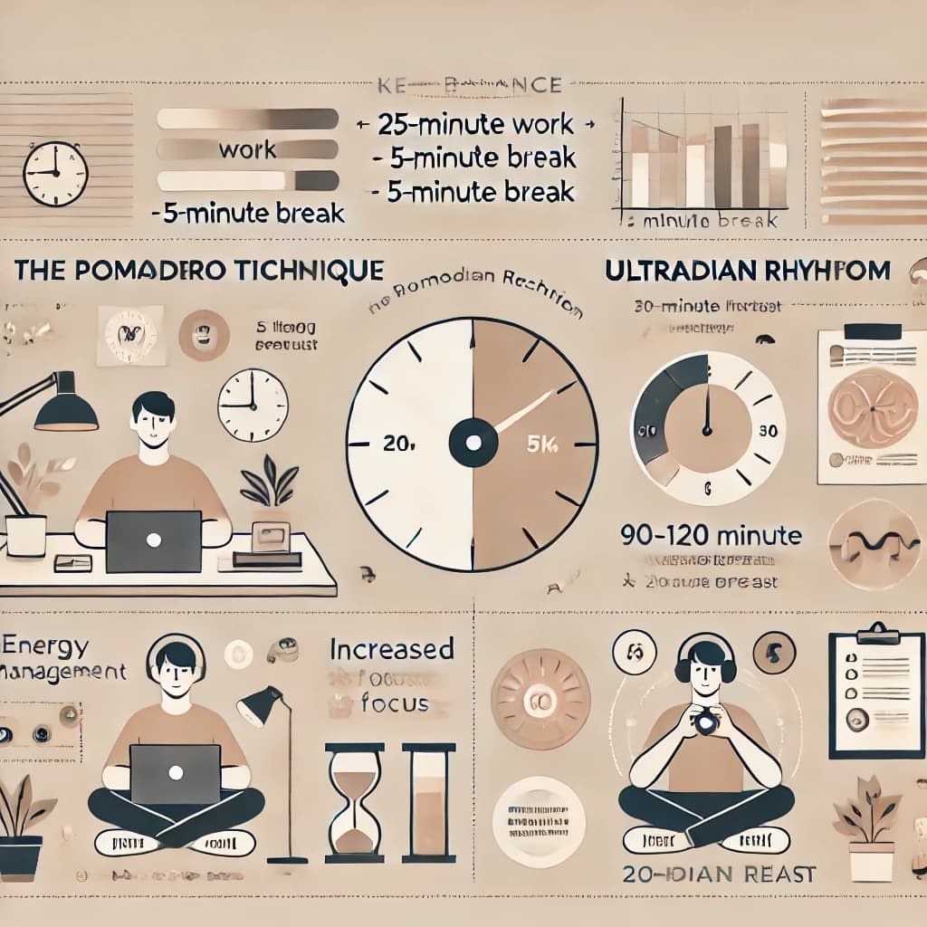 일과 휴식의 균형: 포모도로 기법과 울트라디언 리듬(Ultradian Rhythm)의 조화
