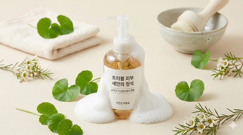 트러블 피부 세안의 정석, 약산성 및 BHA 클렌징 가이드 썸네일