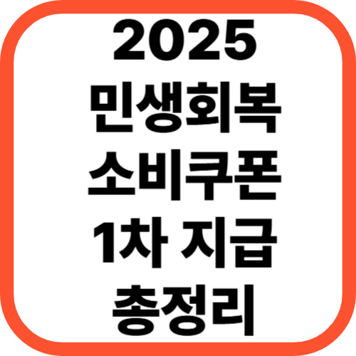 2025 민생회복 소비쿠폰 1차 지급 총정리