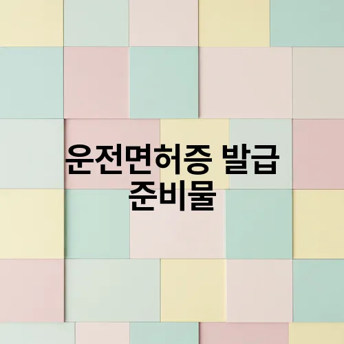 운전면허증 발급 준비물