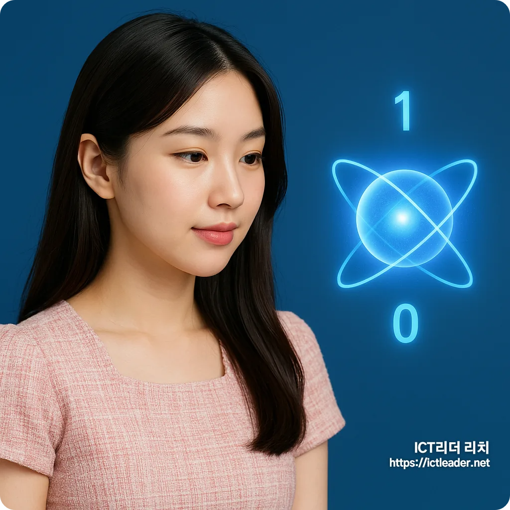 양자정보를 바라보는 20대 여성의 고급 썸네일 이미지