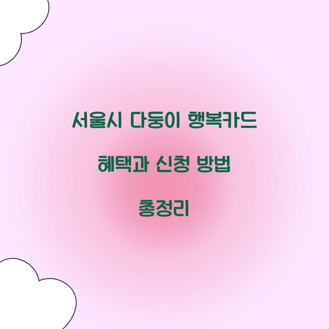 서울시 다둥이 행복카드