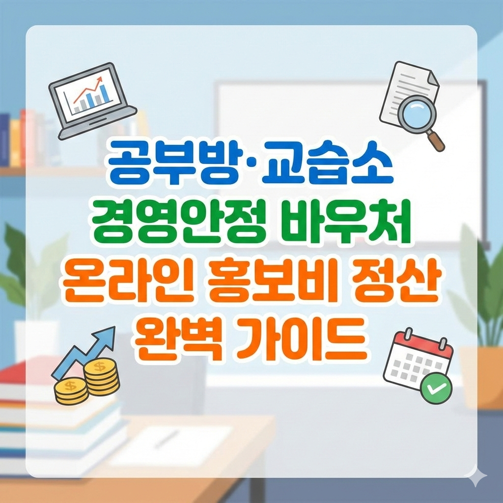 공부방 교습소 경영안정 바우처 온라인 홍보비 정산 완벽 가이드