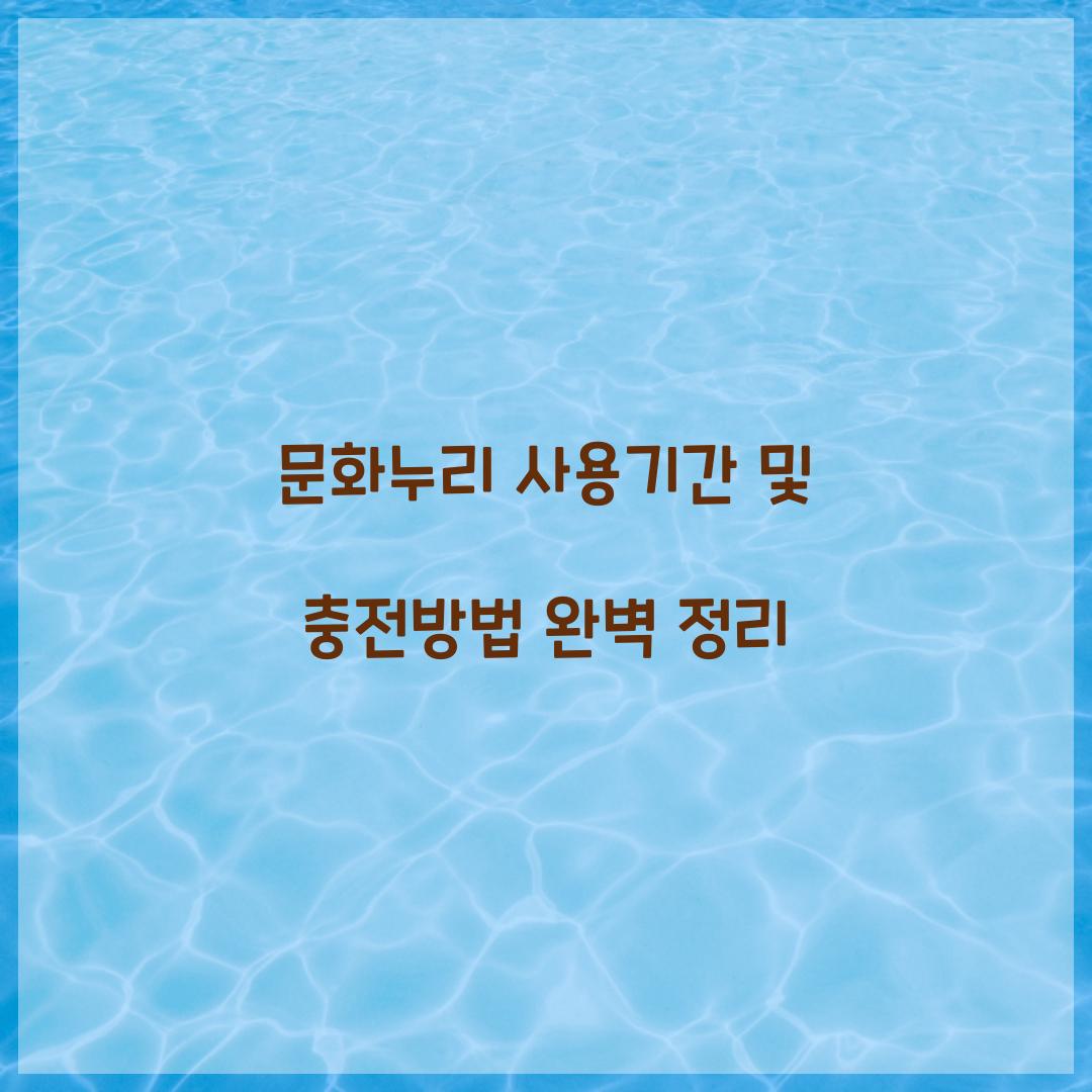 문화누리 사용기간