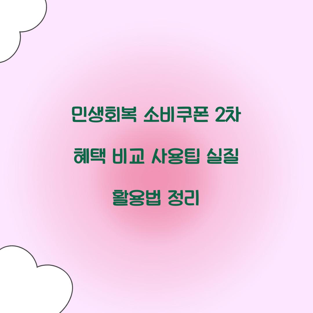 민생회복 소비쿠폰 2차