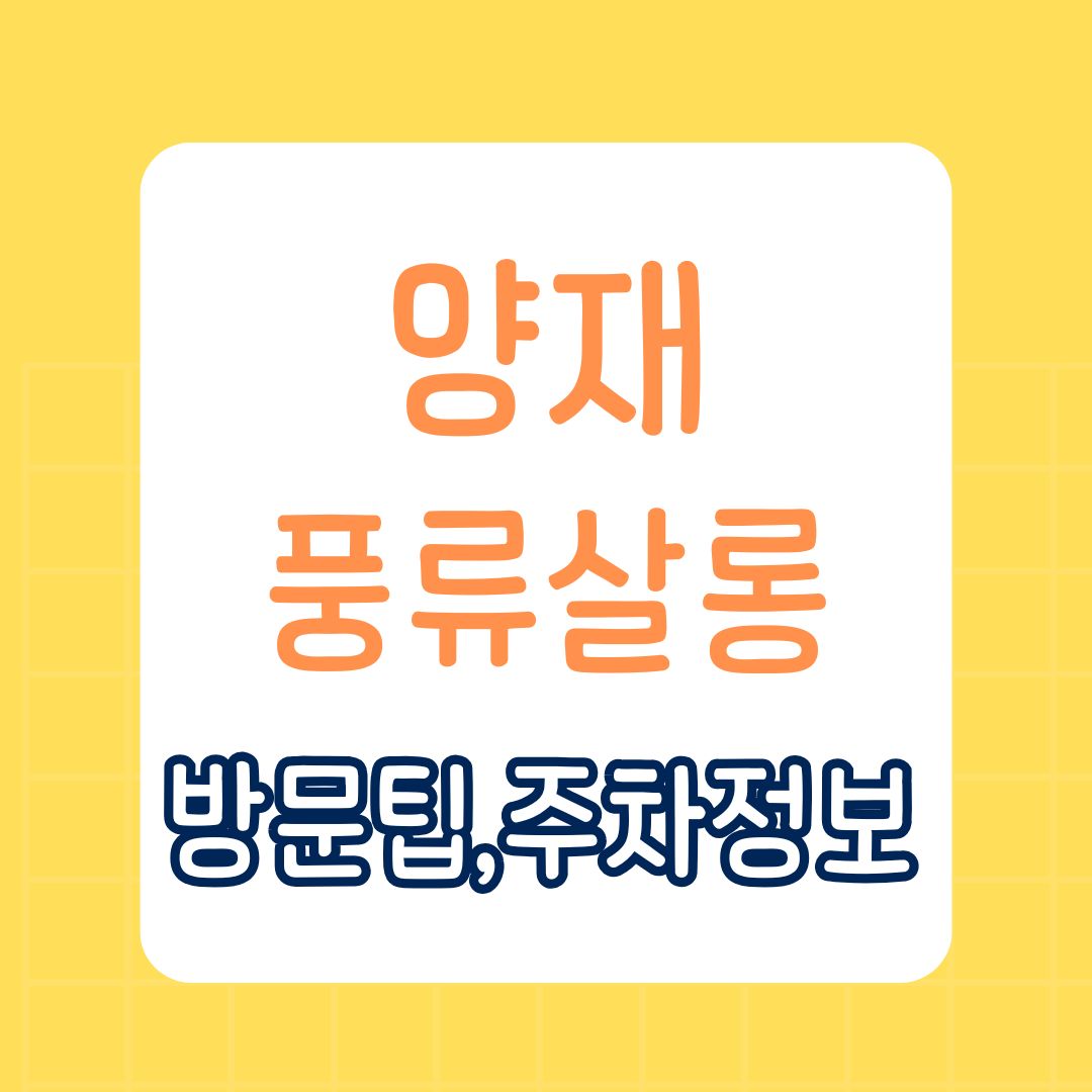 2024 양재풍류살롱 : 축제 정보와 방문 팁 주차 정보