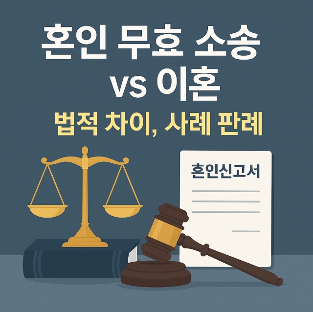 혼인 무효 소송과 이혼의 법적 차이, 사례, 판례를 정리한 법률 정보 이미지