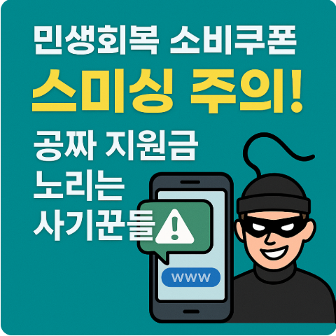 민생회복 소비쿠폰 스미싱 주의보!
