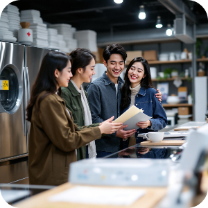 혼수가전 준비하는 예비 부부 이미지