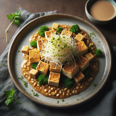 단감 드레싱 두부튀김