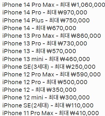 아이폰 보상 판매 서비스 금액 사진