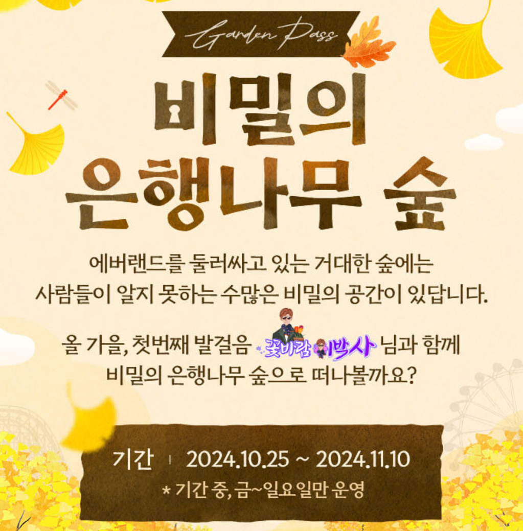 에버랜드 비밀의 은행나무숲 산책