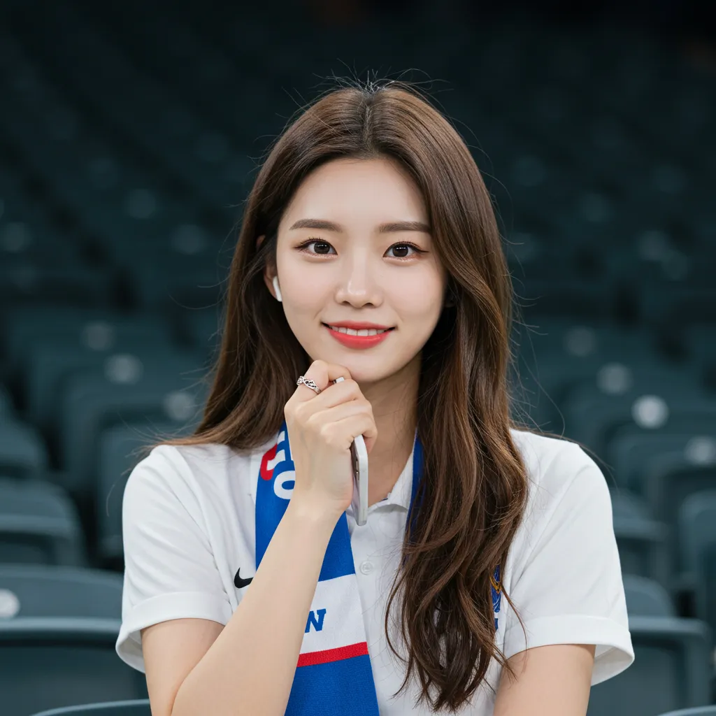 티켓 예매를 대기하고 있는 여성