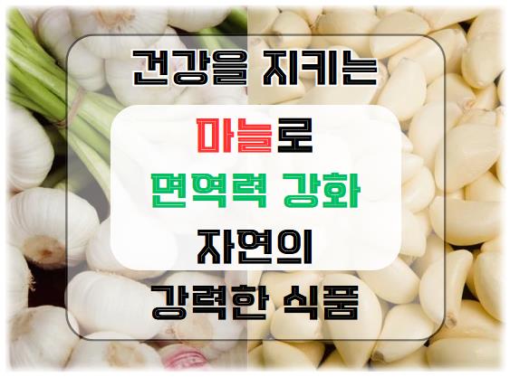 마늘로 면역력 강화하기: 건강을 지키는 자연의 강력한 식품