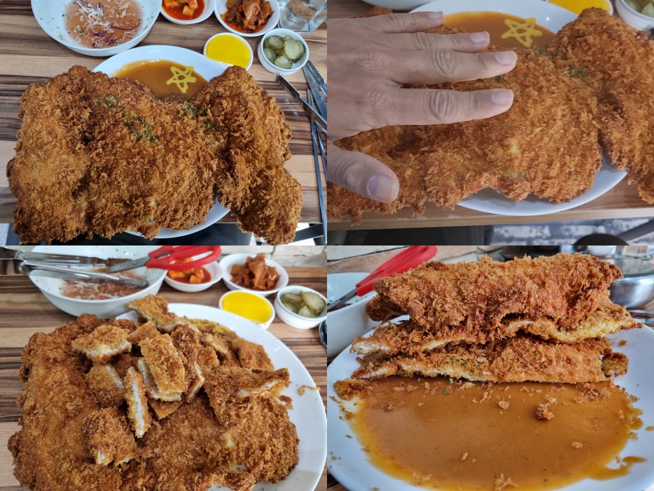 전국 최고의 돈까스 크기를 자랑하는 수제돈까스의 왕돈까스 비율