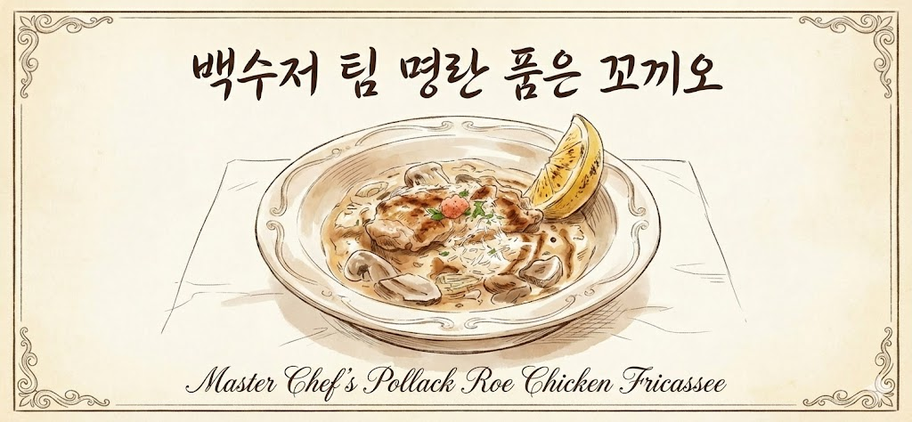 미식의 유산#11 - 흑백요리사2 백팀의 프리카세(Fricassée), 명란을 품은 꼬끼오: 지혜가 결집된 프렌치의 정석