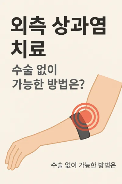 비수술 치료를 설명하는 팔꿈치 일러스트