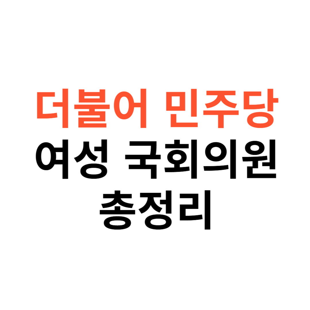 더불어민주당 여성 국회의원