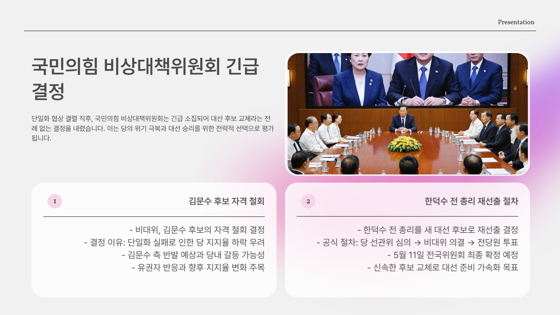 국민의힘 비대위, 긴급 결정