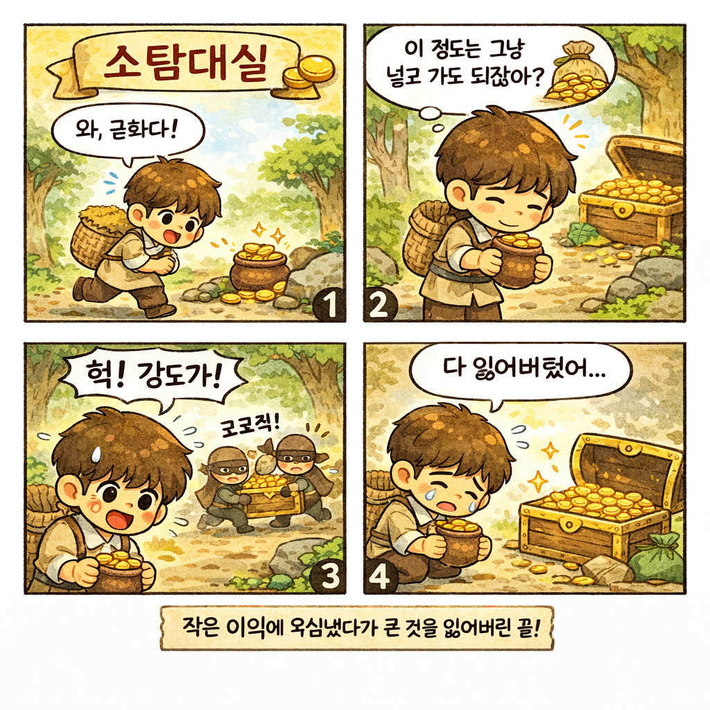 소탐대실 사자성어 만화